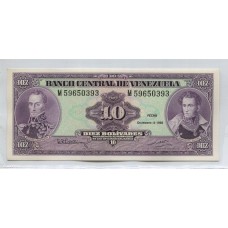 VENEZUELA 1992 10 BOLIVARES BILLETE SIN CIRCULAR, UNC